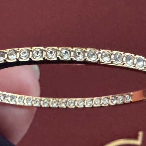 NEW Swarovski crystal rose gold hoops medium, three earrings - Picture 6 of 9